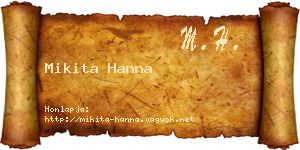 Mikita Hanna névjegykártya